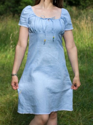 Ľanová šaty NEZÁBUDKA